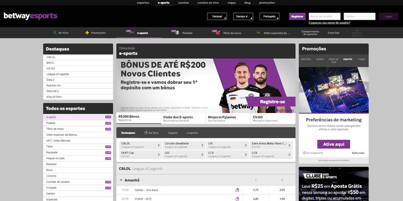 Deportes electrónicos de Betway