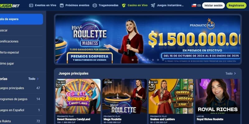 Sección en vivo de JugaBet