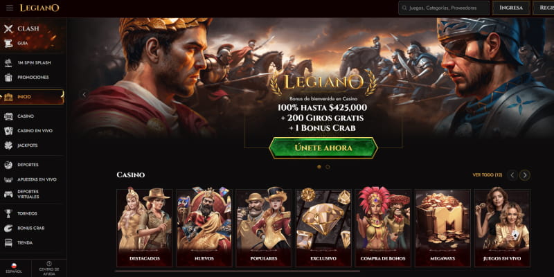 Página de inicio de Legiano Casino