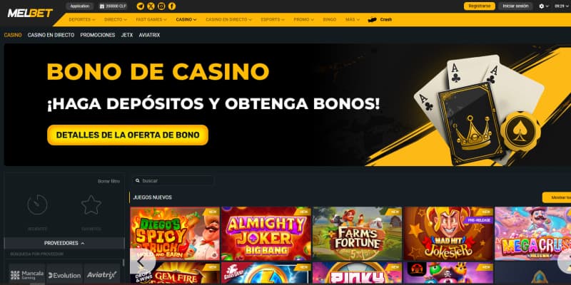 Página de inicio de Melbet