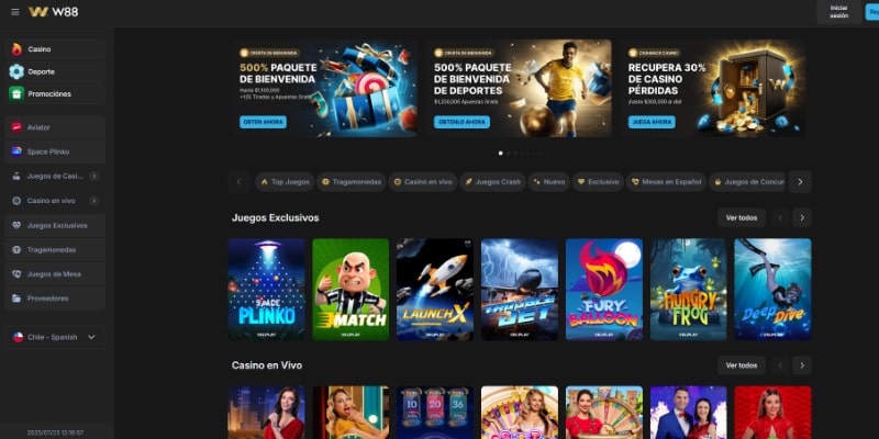 Página de inicio de W88