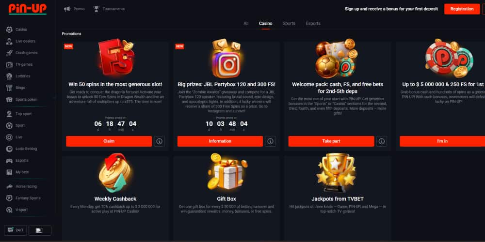 PinUp casino bono